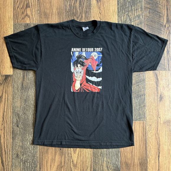 Anime Detour 2007 T-Shirt XL Black Jerzees Mask Art Graphic Convention Tee - Picture 1 of 6